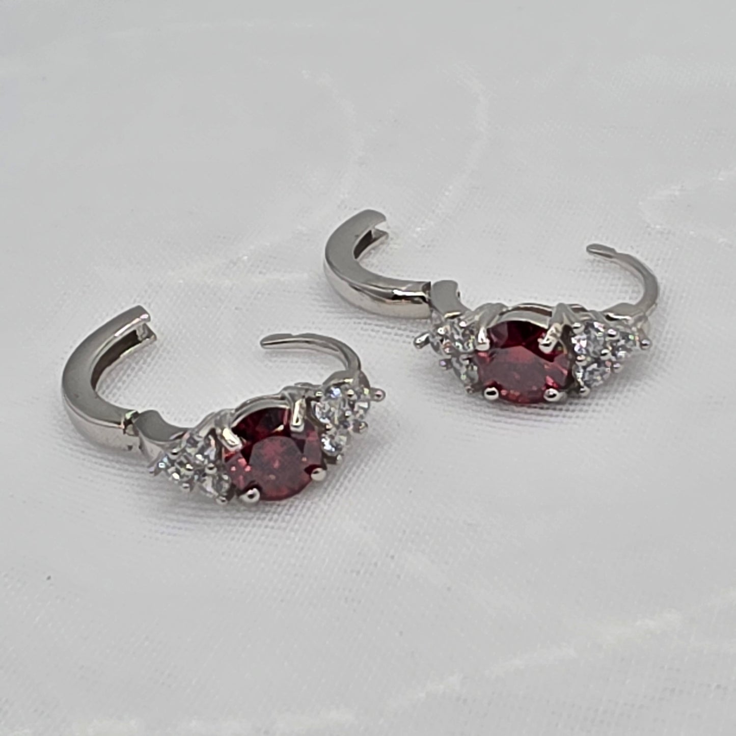 1 Ctw Red Moissanite huggies