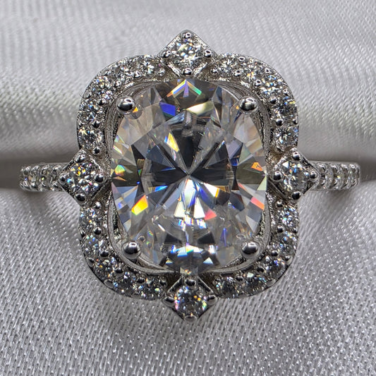 3 ctw Oval w/ halo