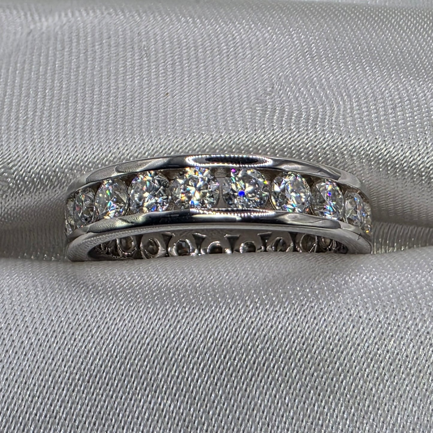 2 ctw Moissanite Channel set Eternity, size 7