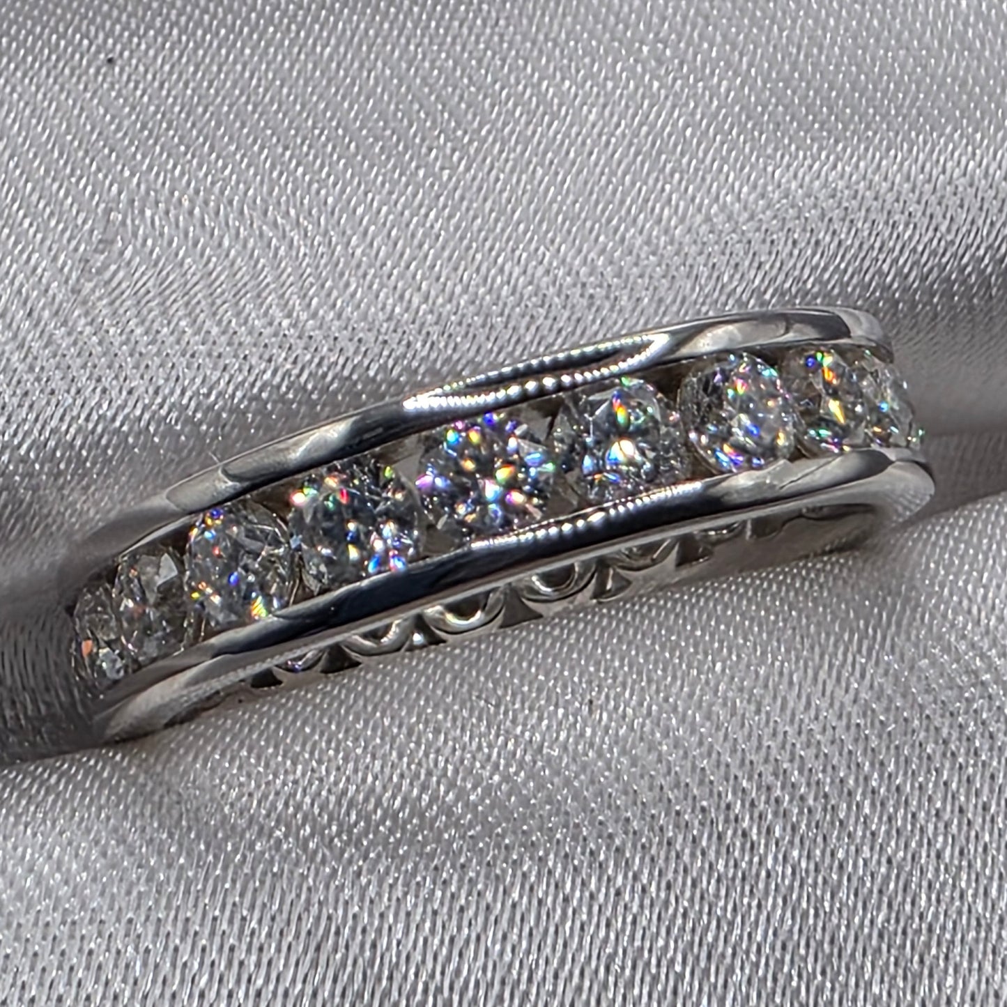 2 ctw Moissanite Channel set Eternity, size 7