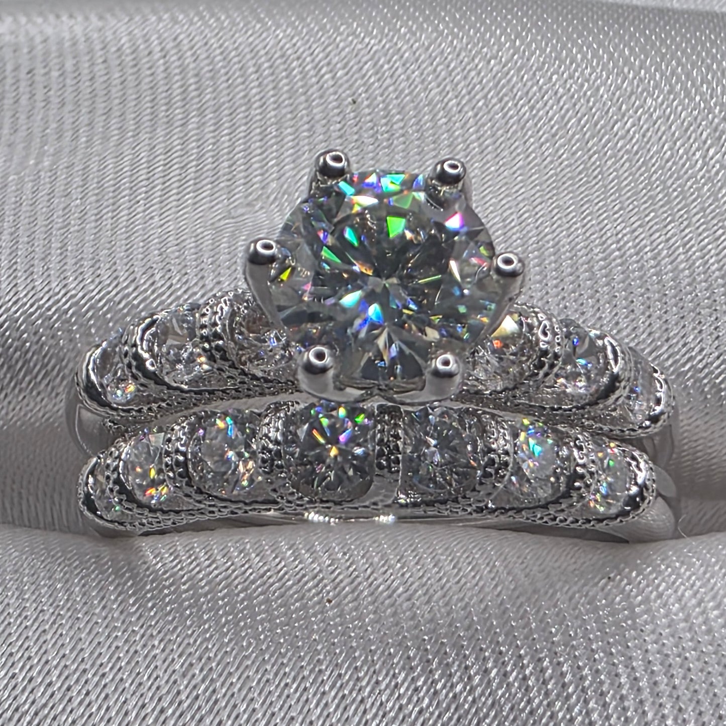 1.91 ctw wedding set, size 7