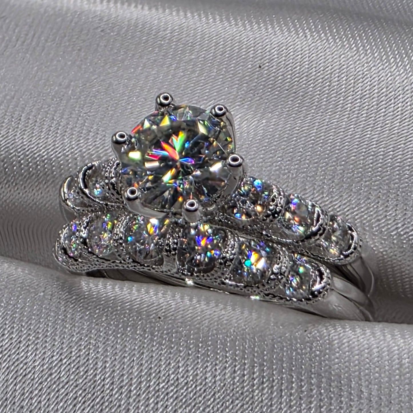 1.91 ctw wedding set, size 7