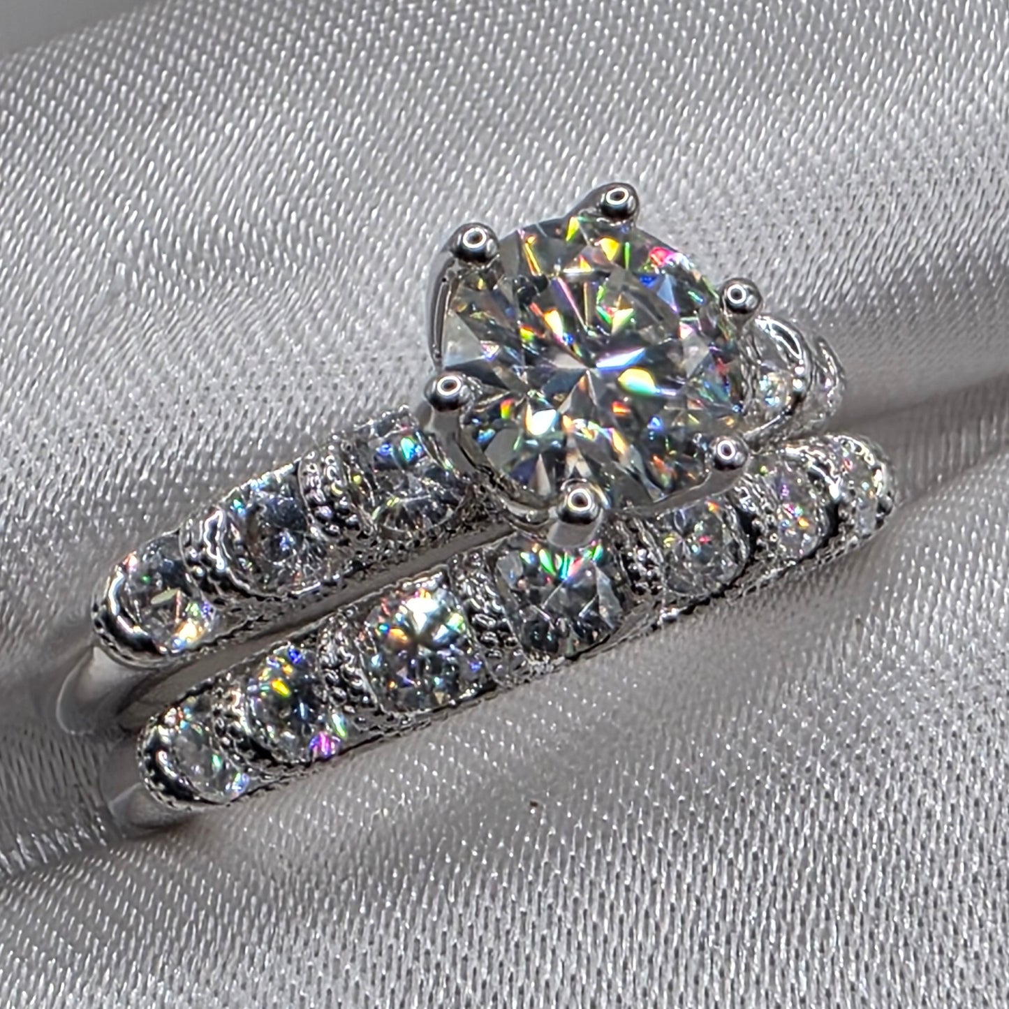 1.91 ctw wedding set, size 7