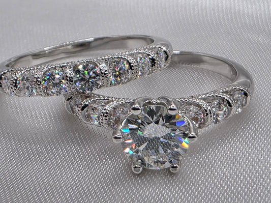 1.91 ctw wedding set, size 7