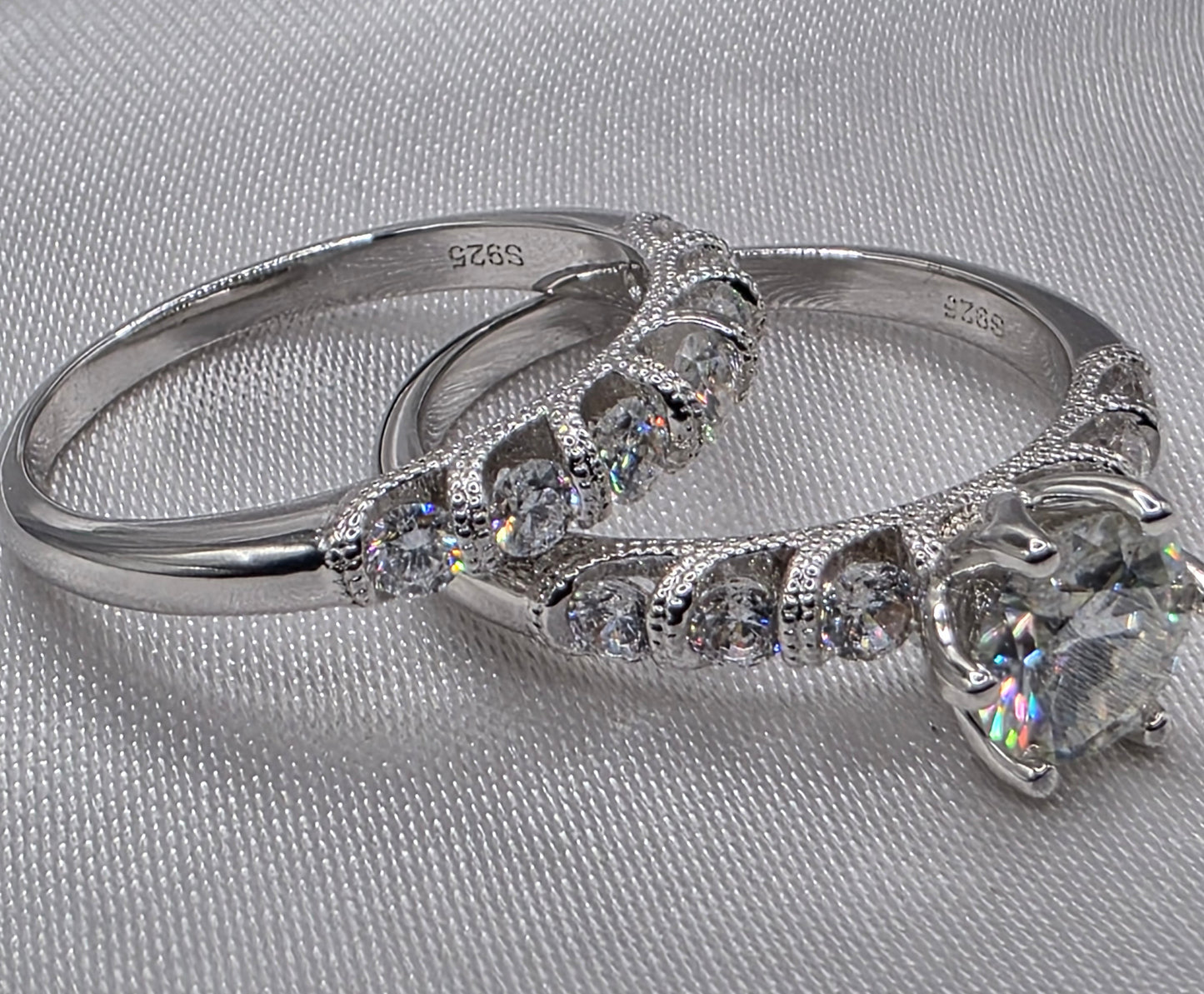 1.91 ctw wedding set, size 7