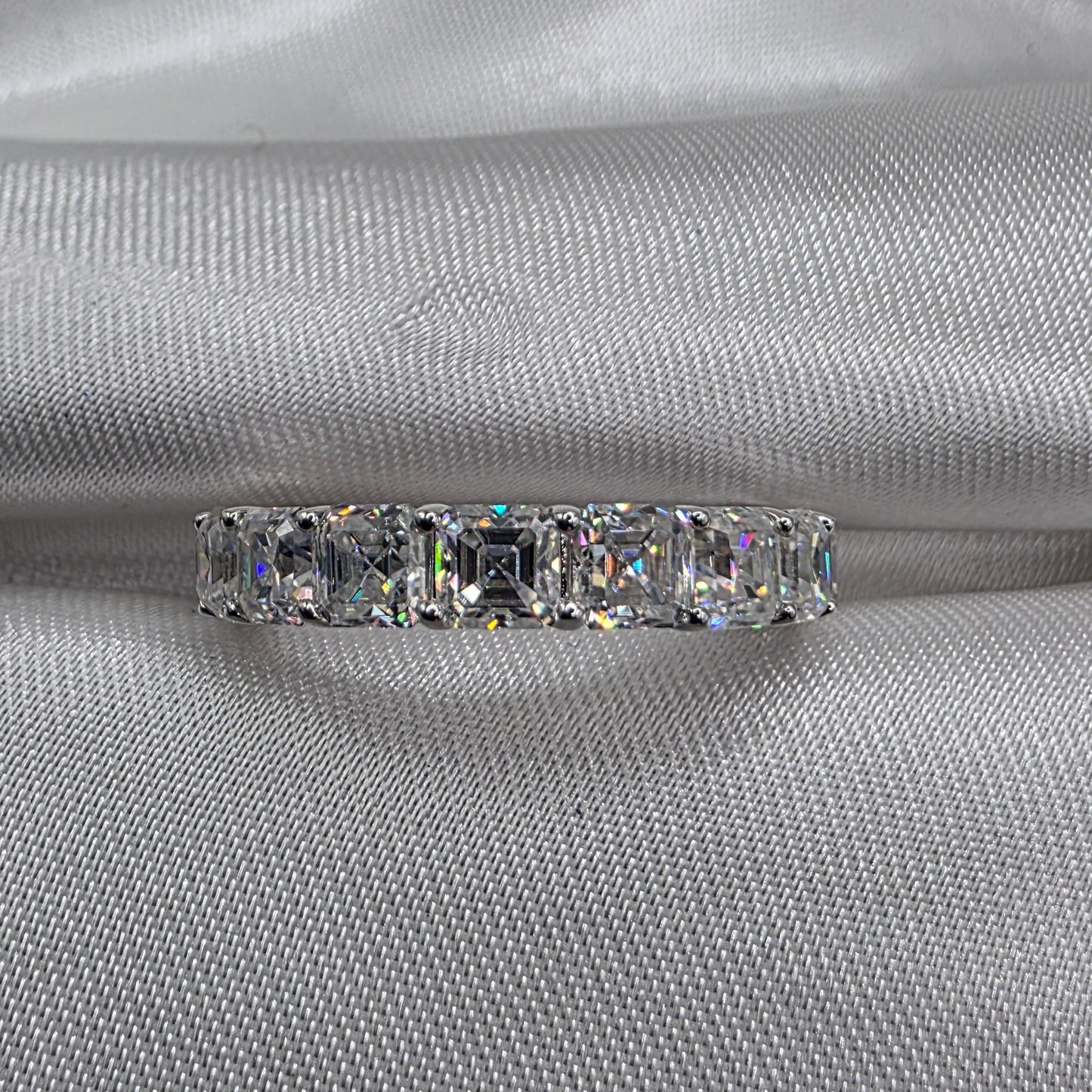6 ctw Moissanite Eternity, size 7