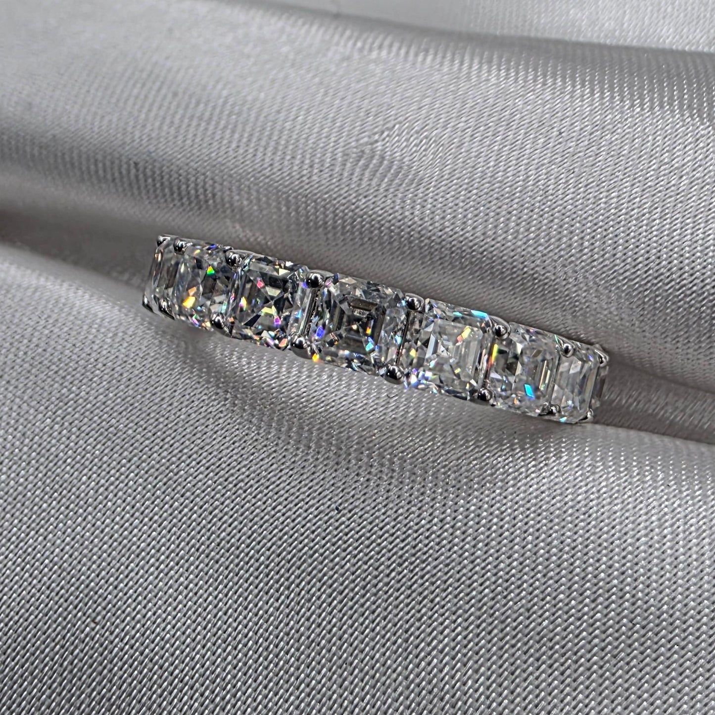 6 ctw Moissanite Eternity, size 7
