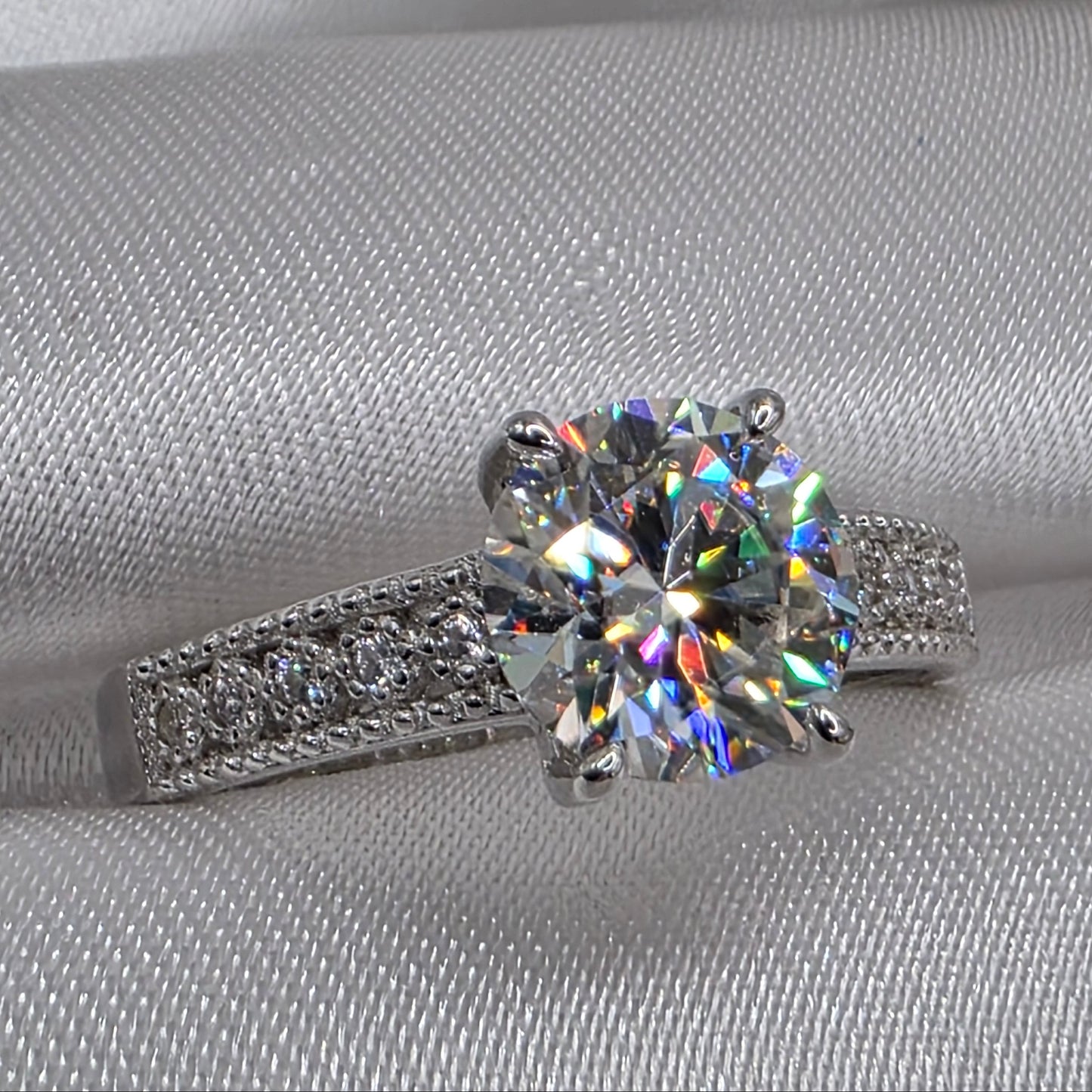 2 ctw Moissanite, 18K, size 8.0