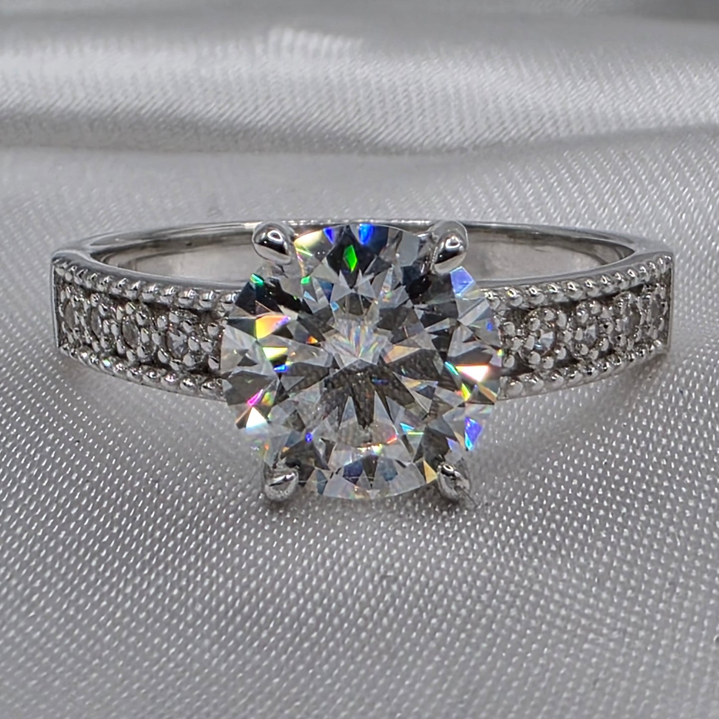 2 ctw Moissanite, 18K, size 8.0