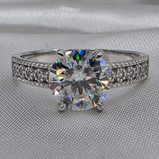 2 ctw Moissanite, 18K, size 8.0