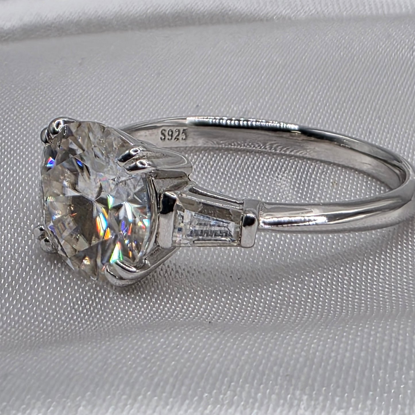 3 ctw Moissanite, size 8.5