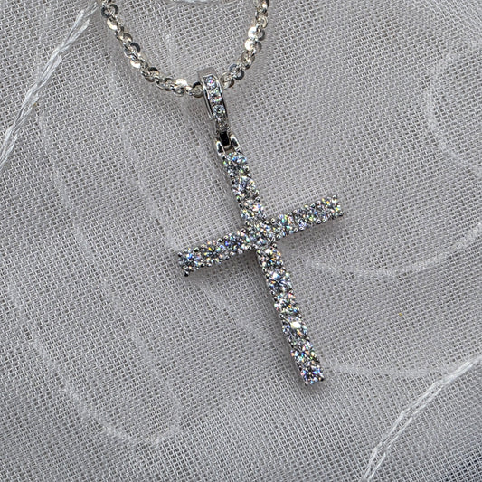 0.5 ctw Moissanite Cross, 20 in chain