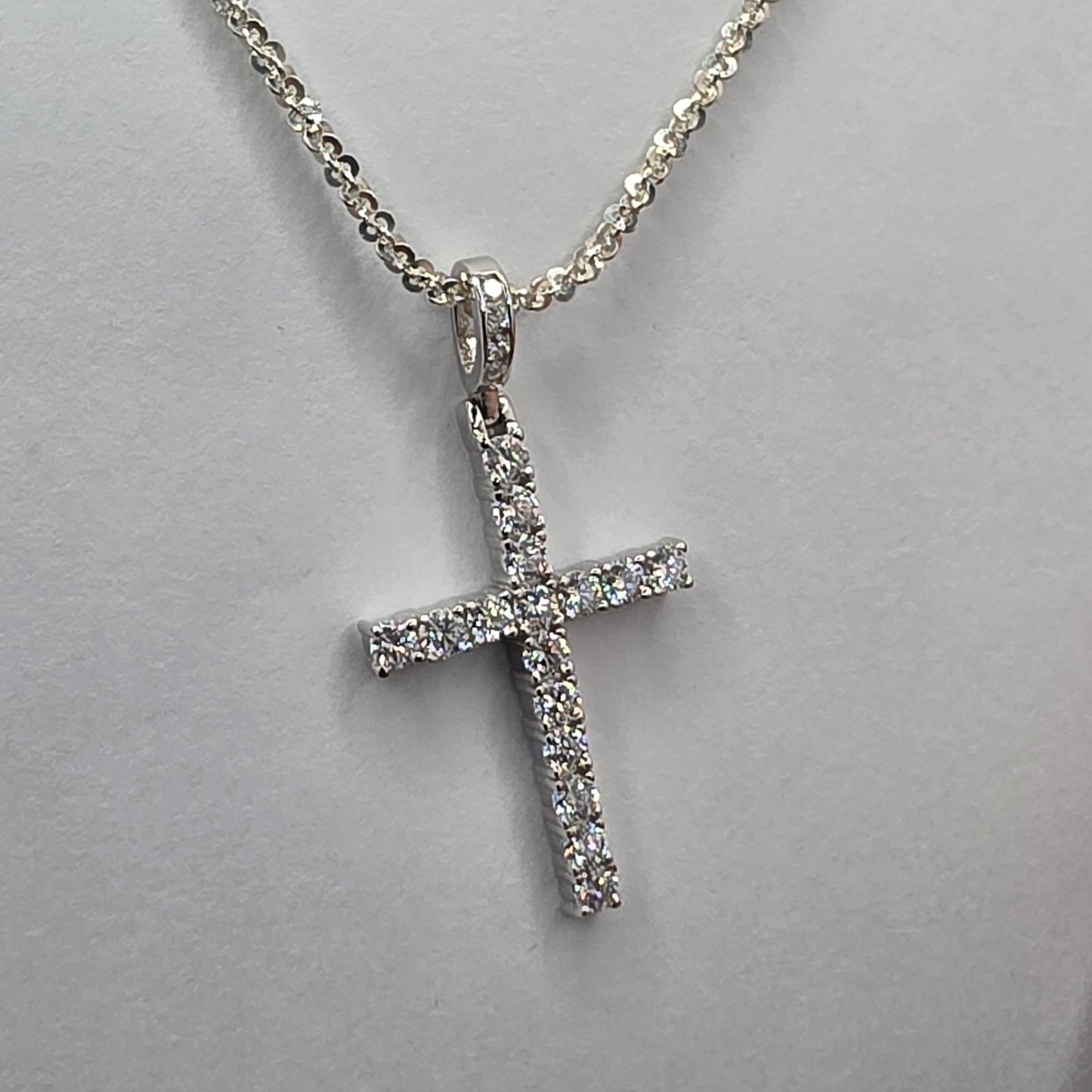 0.5 ctw Moissanite Cross, 20 in chain