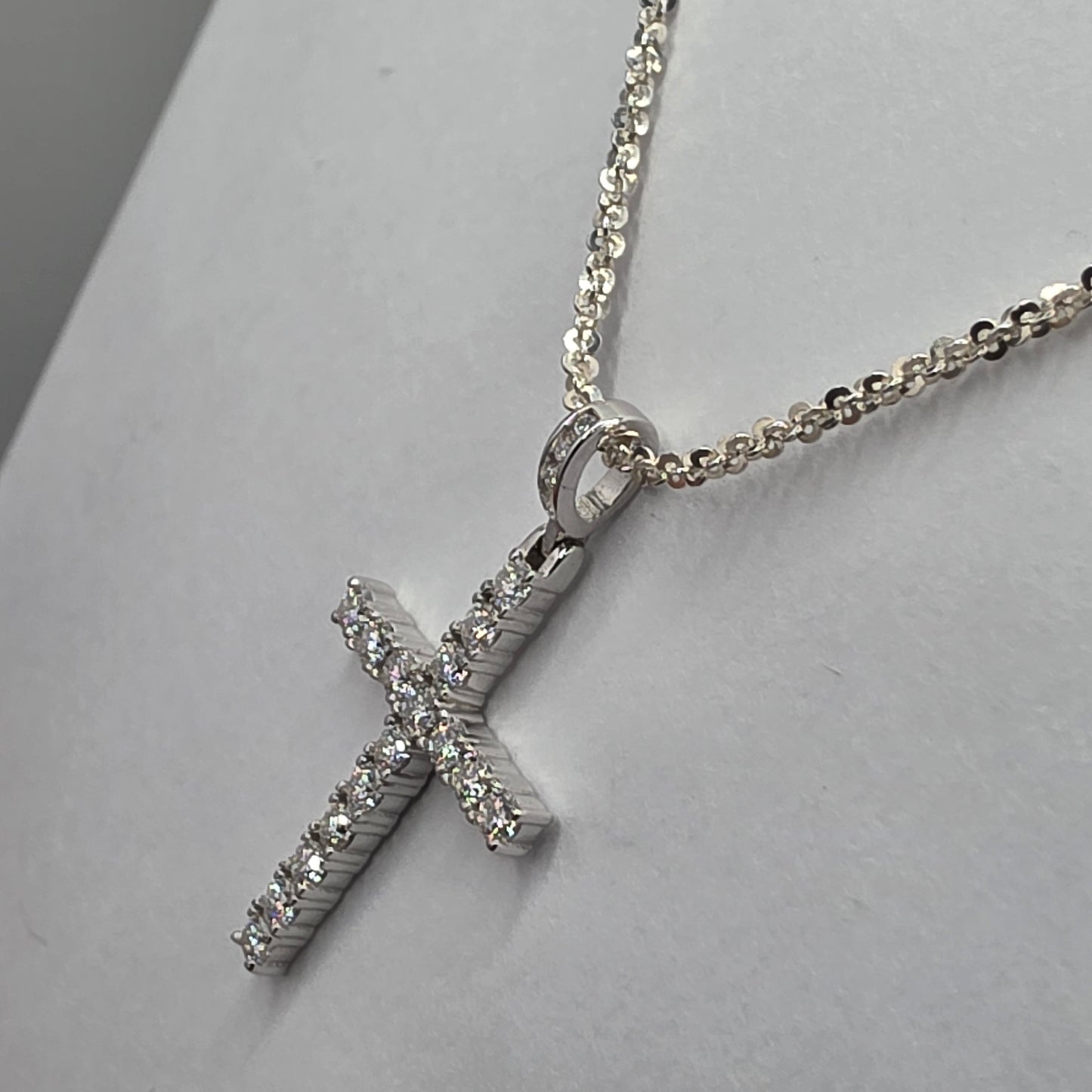 0.5 ctw Moissanite Cross, 20 in chain