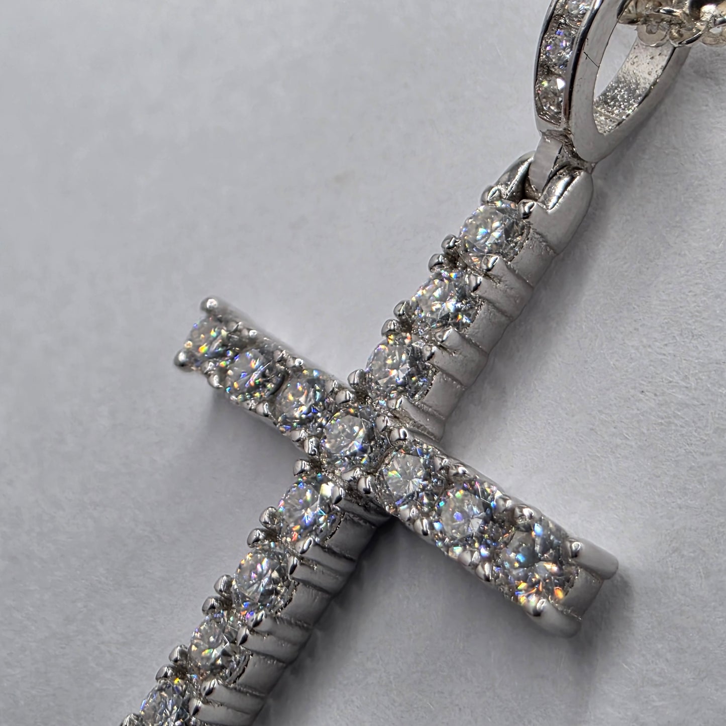 0.5 ctw Moissanite Cross, 20 in chain