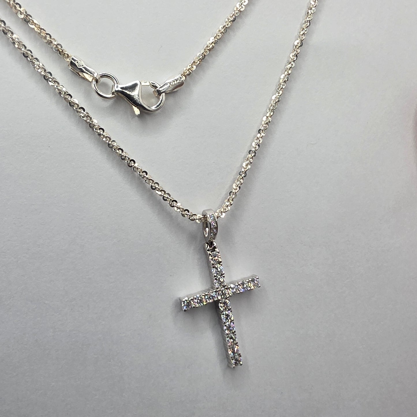 0.5 ctw Moissanite Cross, 20 in chain