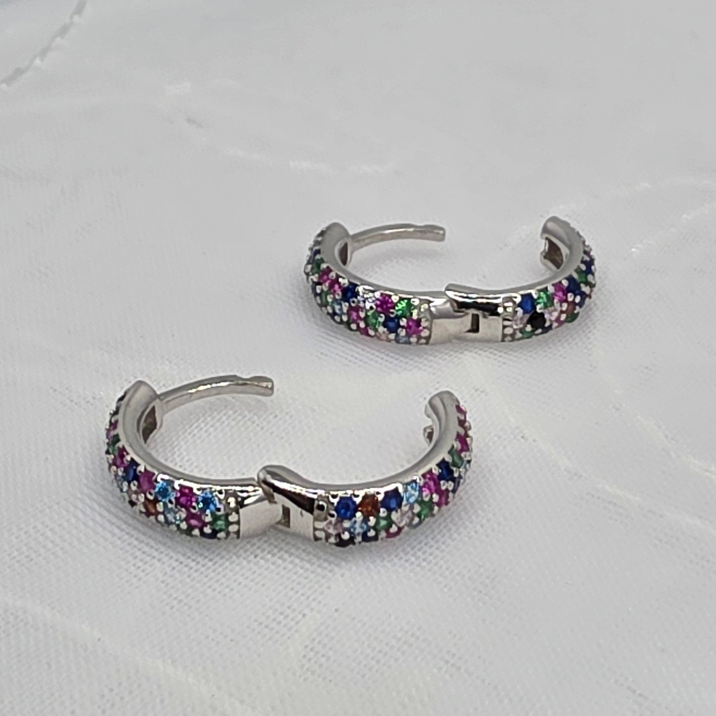 Multicolor CZ Huggies