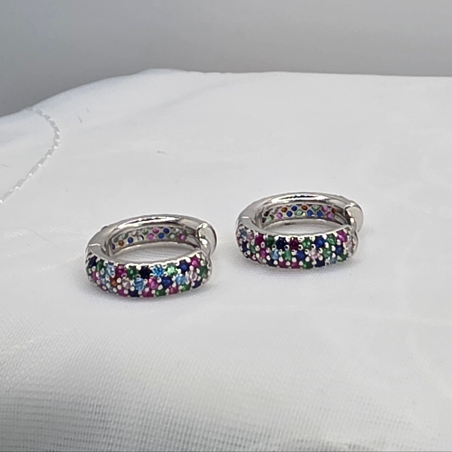 Multicolor CZ Huggies