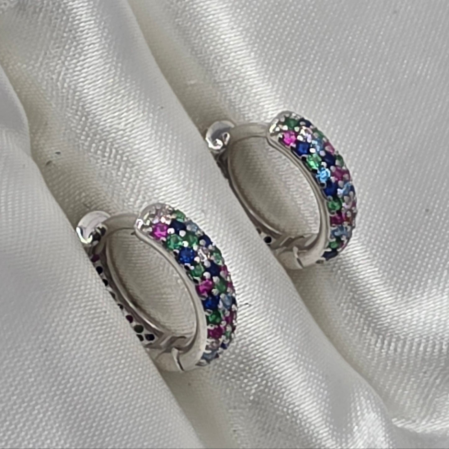 Multicolor CZ Huggies