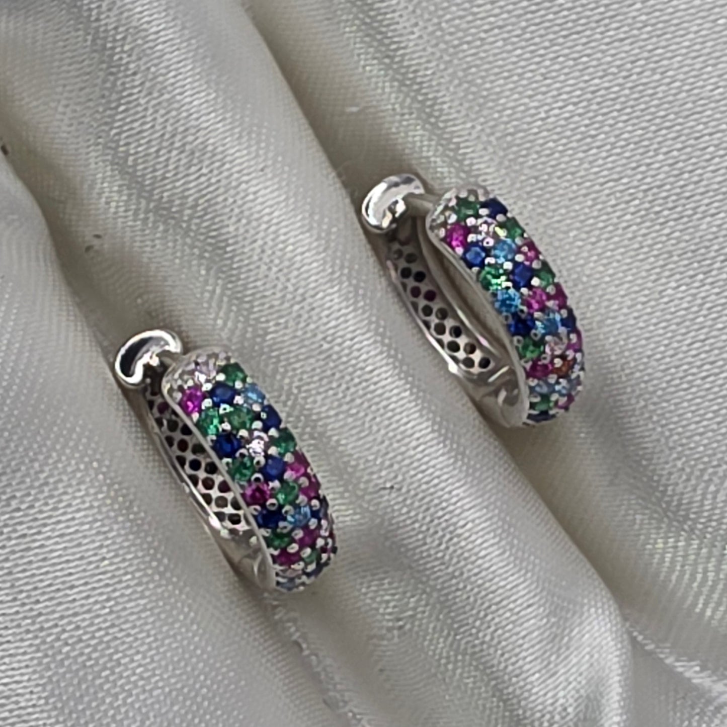 Multicolor CZ Huggies
