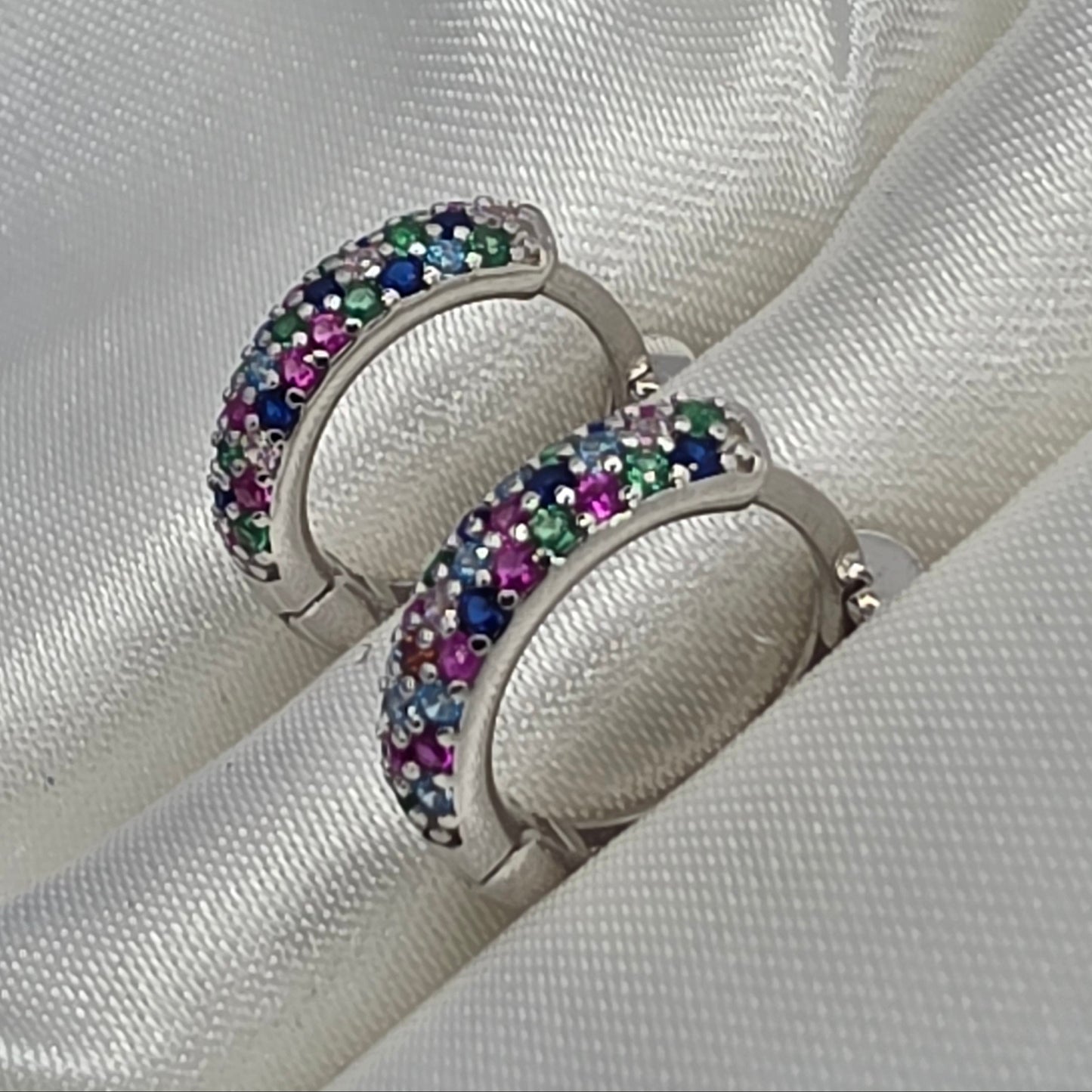 Multicolor CZ Huggies