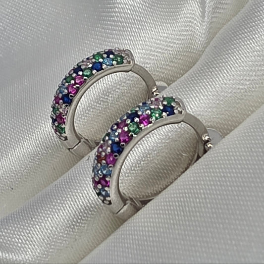 Multicolor CZ Huggies