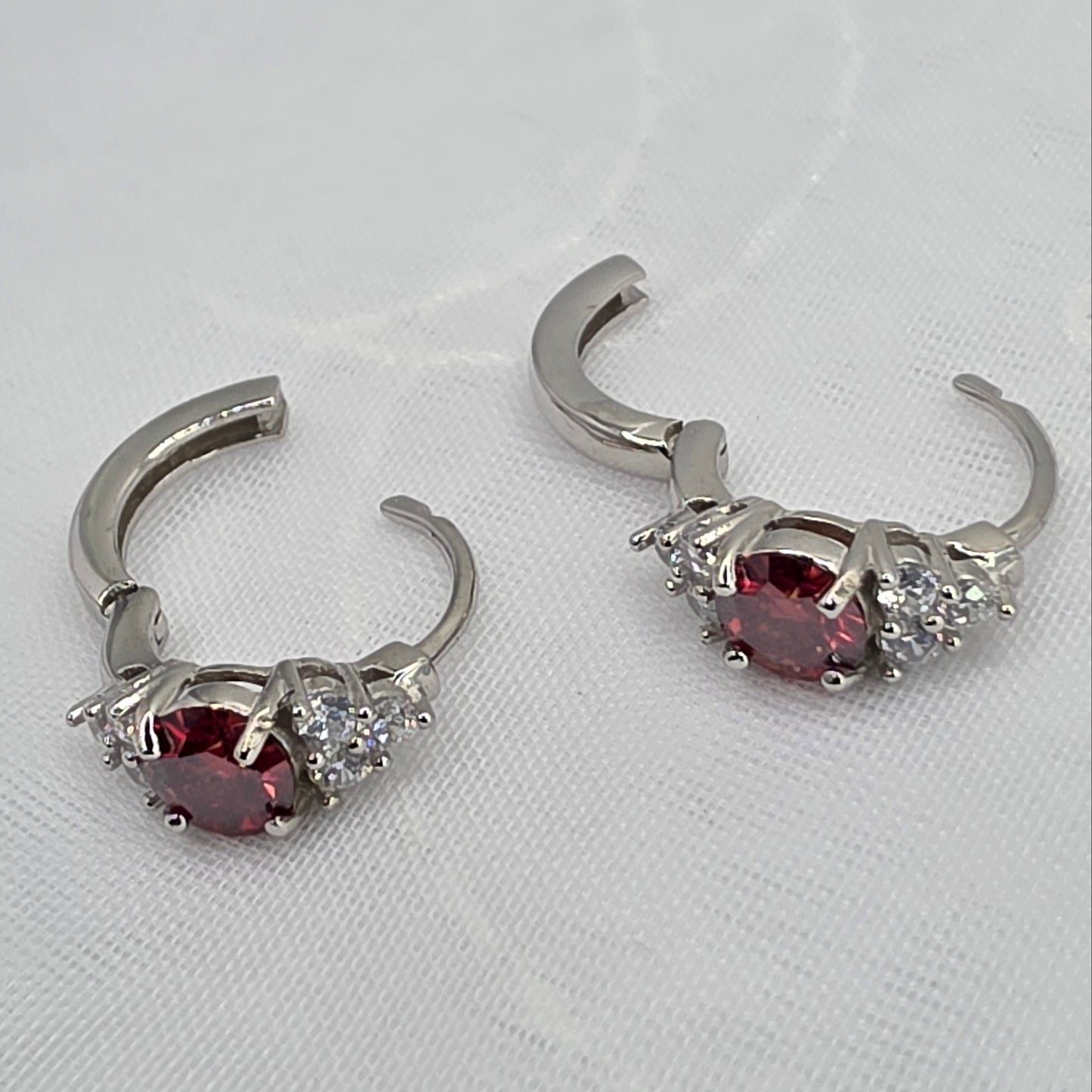 1 Ctw Red Moissanite huggies