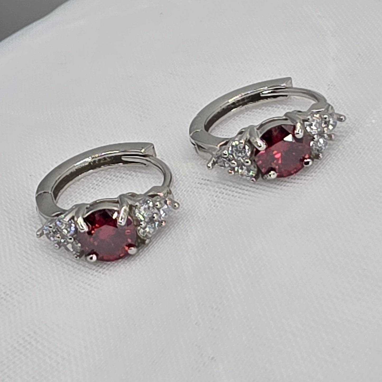 1 Ctw Red Moissanite huggies