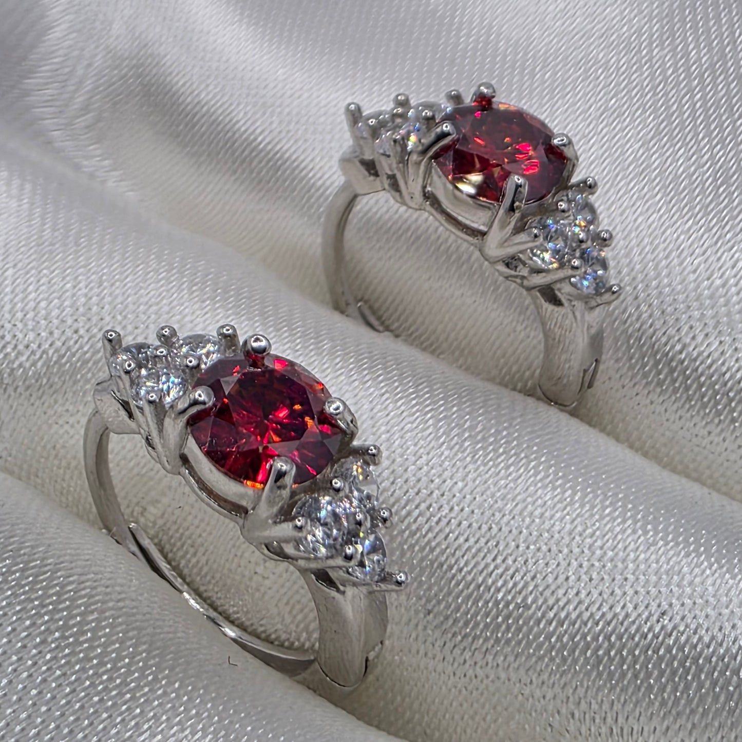 1 Ctw Red Moissanite huggies