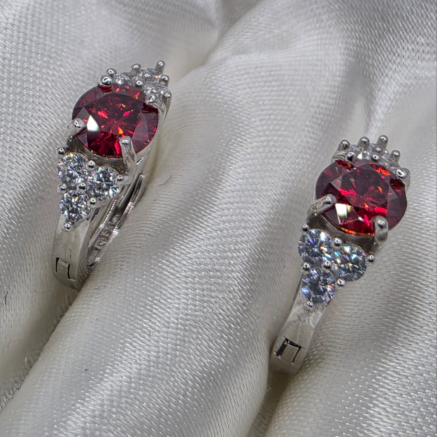 1 Ctw Red Moissanite huggies