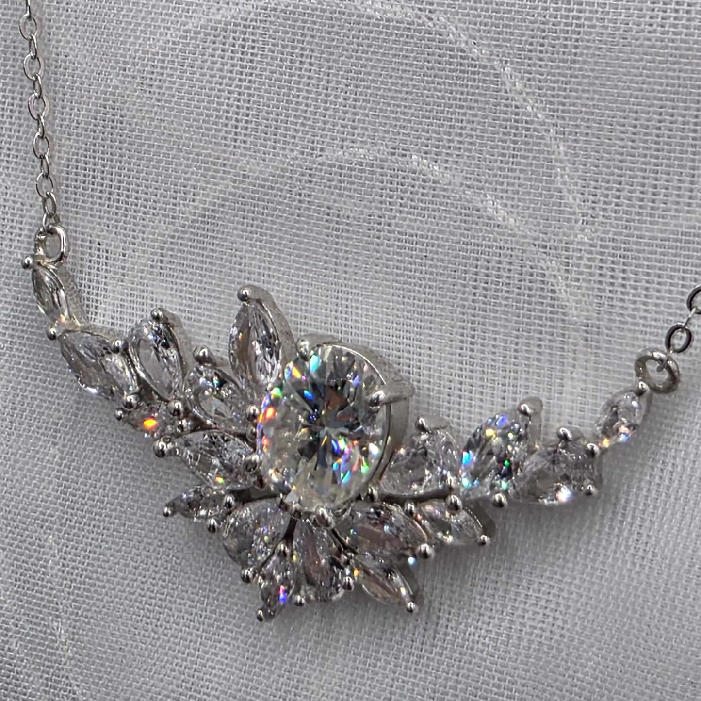 5 Ctw Moissanite Asymmetrical Necklace