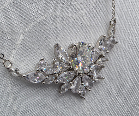 5 Ctw Moissanite Asymmetrical Necklace