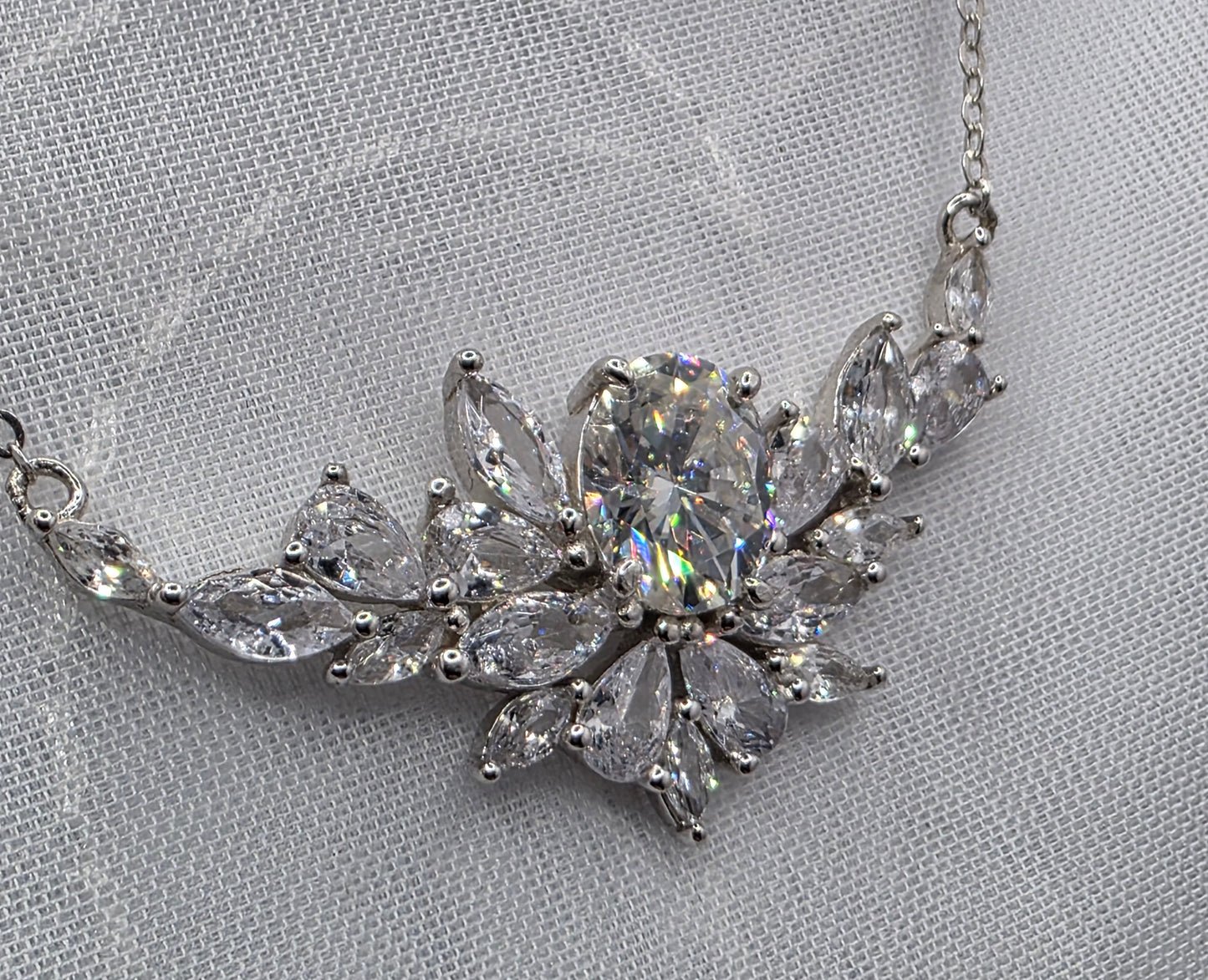 5 Ctw Moissanite Asymmetrical Necklace